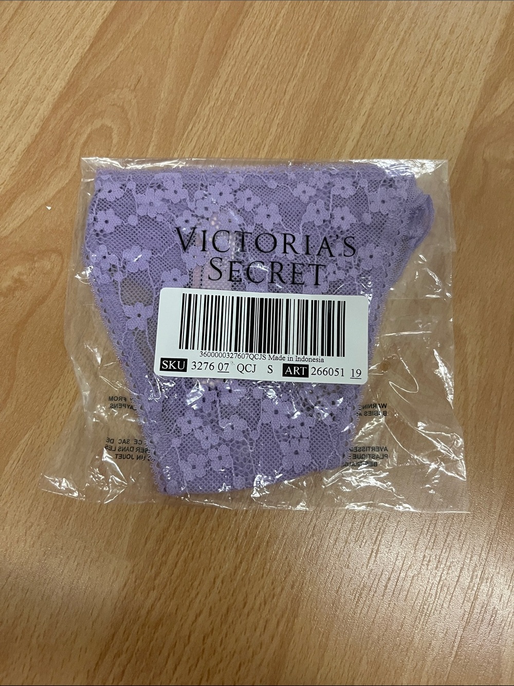 Victoria's Secret Lavender Floral Lace Thong S